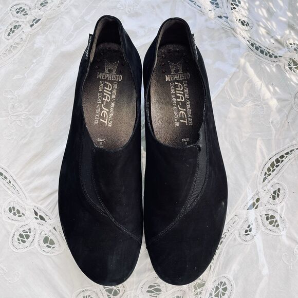 Mephisto Women’s Air-Jet Black Suede Leather Slip On Comfort Shoes US 8.5 /EU 39 - Picture 2 of 12